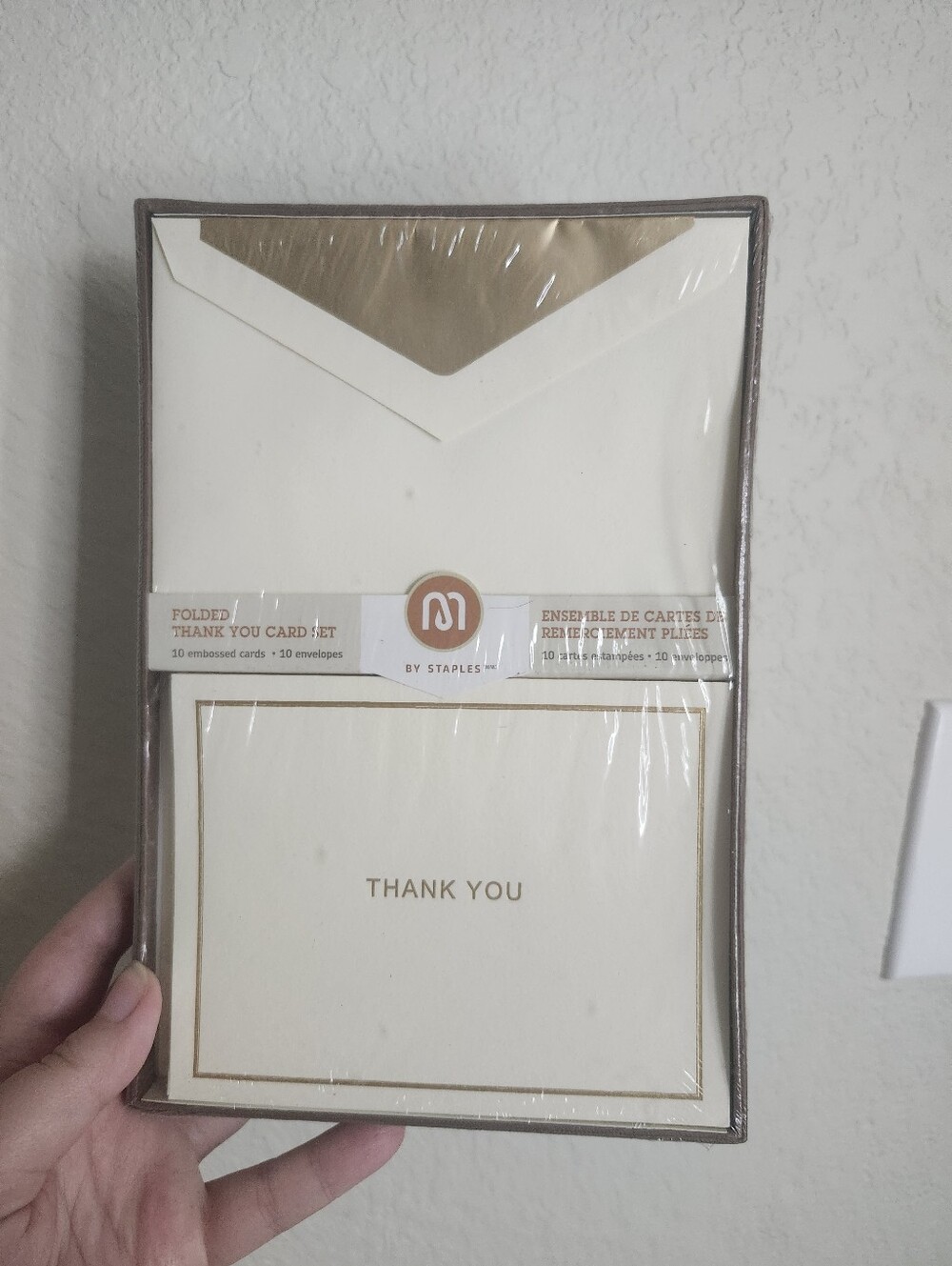 Staple Cream and Gold Thank You Folded Card Set
